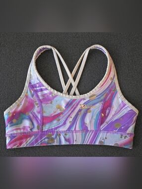 NWOT Justice Girls Sports Bra Size 30 Shimmer Marble